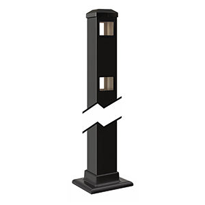 41" Flanged 3-Bar Baltimore & Legacy Standard Line Post, Black