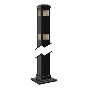 41" Flanged 3-Bar Baltimore & Legacy Standard Corner Post, Black