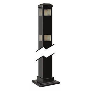 41" Flanged 3-Bar Baltimore & Legacy Elite Corner Post, Black